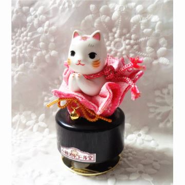 日本进口小樽陶瓷旋转招财猫八音盒音乐盒创意生日礼物送男女生