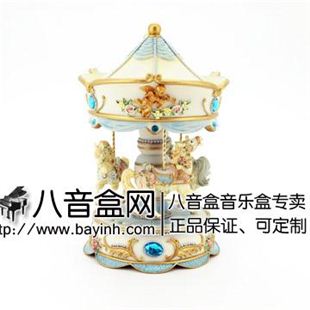 台湾万山发光彩灯旋转木马音乐盒八音盒天空之城创意送女生日圣诞礼物
