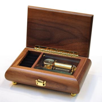 DIY刻字定制Sankyo30音进口胡桃木八音盒音乐盒首饰盒创意生日结婚礼物