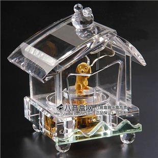 韵升正品雷曼士18音旺财水晶八音盒音乐盒YM3C75A
