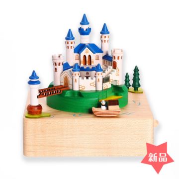 Jeancard木质旋转森林城堡八音盒音乐盒创意生日礼物送男女生特别刻字