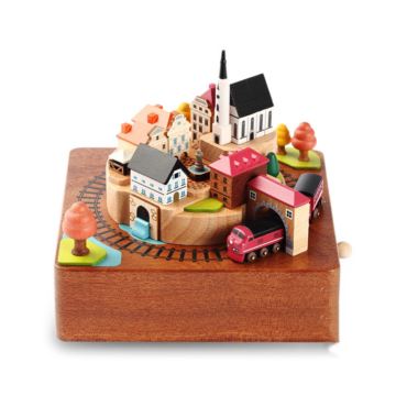 台湾枫木Jeancard旋转列车八音盒音乐盒创意生日情人节礼物送男女生刻字