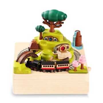 台湾枫木Jeancard旋转列车八音盒音乐盒创意生日七夕节礼物送男女生刻字