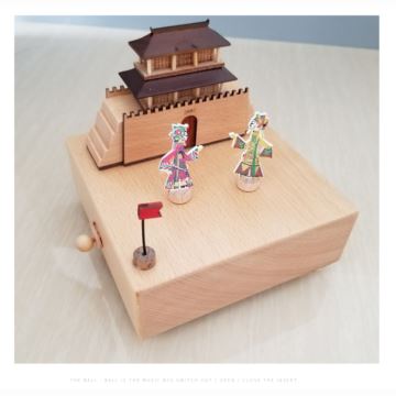 木质皮影戏人偶旋转八音盒音乐盒天空之城创意生日情人节礼物送男女生