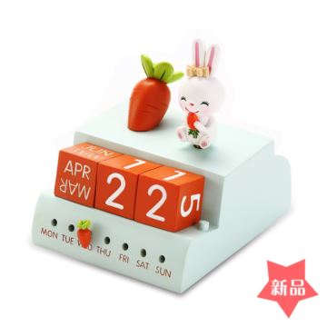 木质旋转兔子万年历八音盒音乐盒创意生日圣诞节礼物送男女生特别