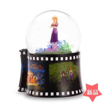 Jarll自飘亮片雪花带灯旋转灰姑娘水晶球八音盒音乐盒创意生日圣诞节礼物