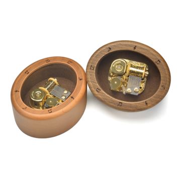 Sankyo18音椭圆形胡桃木八音盒音乐盒天空之城创意生日圣诞节礼物特别