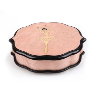 Sankyo23音芭蕾舞女孩拼花木质八音盒音乐盒创意生日结婚情人节礼物