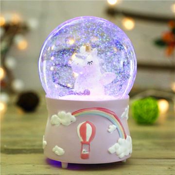 飘雪花发光旋转水晶球八音盒音乐盒天空之城创意生日情人节礼物送女生