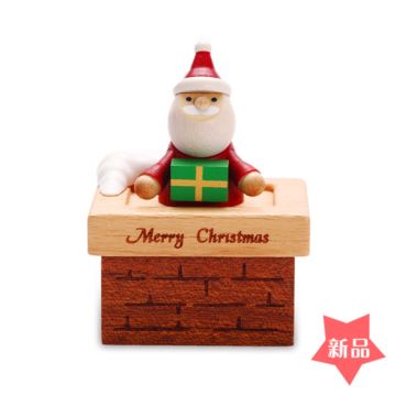 Jeancard迷你圣诞老人木质八音盒音乐盒创意生日圣诞节儿童节礼物特别