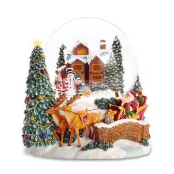 Jarll自飘雪花带灯圣诞雪屋水晶球八音盒音乐盒创意圣诞节情人节新年礼物