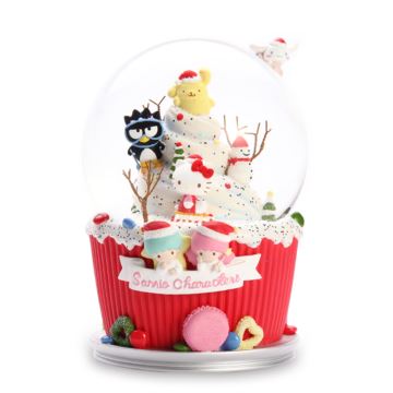 Jarll自喷亮片带灯hellokitty圣诞雪人水晶球八音盒音乐盒创意生日圣诞节礼物