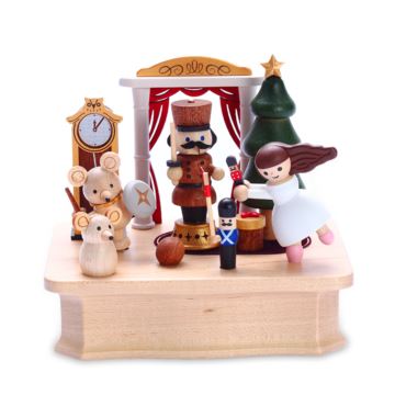 Jeancard台湾木质旋转八音盒音乐盒芭蕾舞女孩胡桃夹子圣诞节情人节礼物