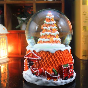 自动喷亮片雪花圣诞树旋转水晶球八音盒音乐盒圣诞节儿童节情人节礼物特别
