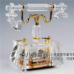 雷曼士30音水晶复古电话机八音盒音乐盒Y30C28创意送女生日礼物精品收藏