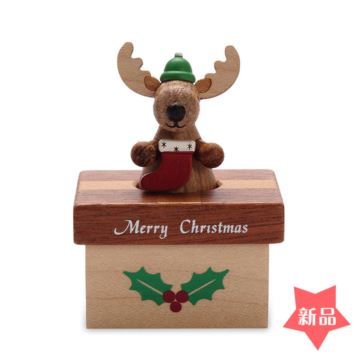 Jeancard台湾迷你款麋鹿八音盒音乐盒圣诞节元旦新年礼物送孩子量版