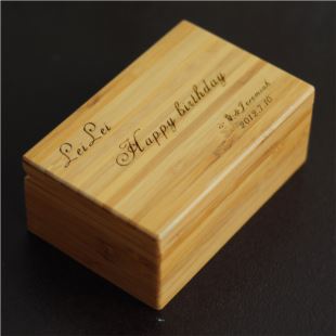 竹质首饰盒化妆盒八音盒音乐盒天空之城卡农情人节男女生日礼物