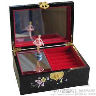 日本进口Sankyo18音木质首饰八音盒音乐盒 天空之城卡农梁祝 芭蕾舞女孩