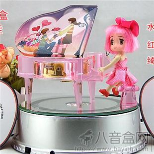 韵升18音水晶钢琴mp3遥控八音盒音乐盒 情人节 送女友 结婚 生日创意礼物