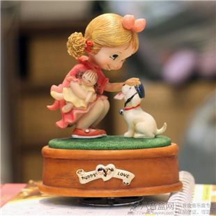 台湾万山WSA爱的信差音乐盒旋转八音盒音乐盒 情人节创意礼品