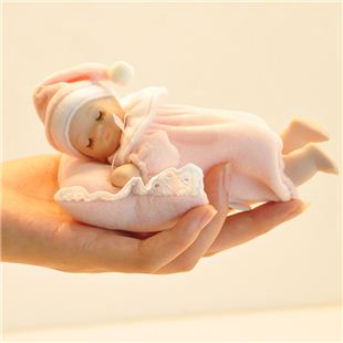 正品台湾万山18音陶瓷布艺趴睡娃娃音乐盒八音盒 天空之城 儿童生日礼物创意礼品