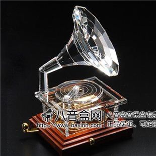 雷曼士30音水晶留声机八音盒音乐盒Y30C12高端大气创意商务生日女礼物