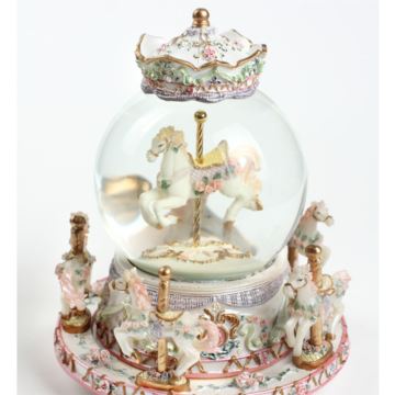 进口大号旋转木马水晶球八音盒音乐盒创意送女生日情人圣诞节礼物精品