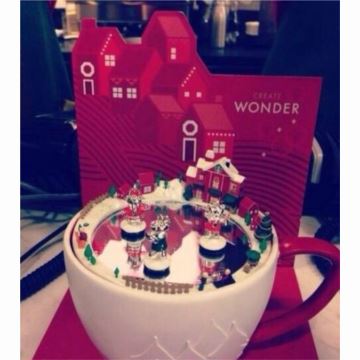 Mr.Christmas星巴克圣诞屋树马克杯旋转音乐盒八音盒创意送女生日礼物