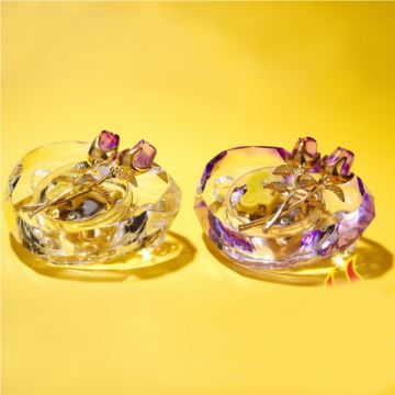 粉色紫色水晶玫瑰音乐盒八音盒创意精品送女生日特别礼物天空之城卡农