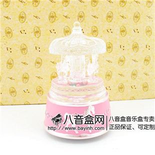 情人节礼物 台湾WSA万山 水晶幻彩旋转摆饰音乐盒八音盒WS09168