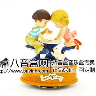 创意礼物台湾WSA万山正品 夏之恋 旋转摆饰音乐盒八音盒PL09007