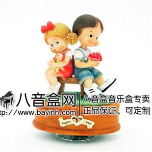 台湾WSA万山手捧花娃娃旋转摆饰音乐盒八音盒创意送女生日情人节礼物特价