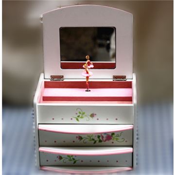 Sankyo18音木质跳舞芭蕾舞女孩首饰盒音乐盒八音盒送女生日创意礼物