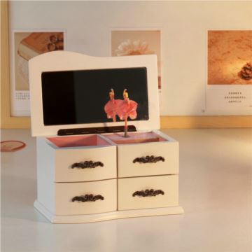 旋转芭蕾舞木质首饰盒珠宝盒音乐盒八音盒创意送女生日情人节礼物