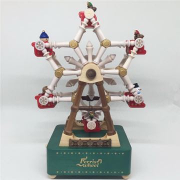 Jeancard台湾木质豪华摩天轮八音盒音乐盒创意生日礼物送男女友刻字