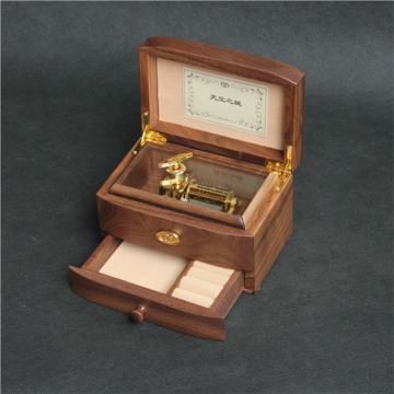 雷曼士30音新款胡桃木质八音盒音乐盒首饰盒天空之城创意生日礼物Y30MY5A