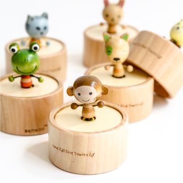  复古木质米菲森林迷你小伙伴森系列八音盒音乐盒创意儿童节日礼物礼品八音盒